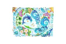 ［琉球イラストレーション］ 与儀勝之 『海の星 〜波の光〜 / Star of the Sea - Shining Waves -』 額装Lサイズ インテリア 雑貨 アート おしゃれ おすすめ 沖縄市 / yogima office [BCAI013]