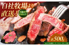 【数量限定】沖縄和牛 佐渡山牛 サーロイン＆希少部位 ステーキ肉 500g 牛肉 和牛 サーロインステーキ 焼肉 赤身 沖縄市 / 肉のサブロー サーロイン ステーキ 肉 牛肉 和牛 沖縄和牛 焼肉 BBQ 贈答 ギフト 冷凍 高級 国産 ブランド牛 受賞 バーベキュー 甘み 旨み [BCBC004]