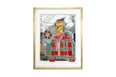 【宏次染工房 / 沖縄県認定工芸士 金城宏次】紅型額装 『A Sign Bar』 絵画 額入り 伝統工芸品 おしゃれ 沖縄市 / コザ工芸館ふんどぅ [BCAU002]