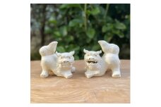 ホーヤーシーサー (小・白) やちむん 沖縄土産  雑貨 シーサー 玄関 置物 沖縄市 / てぃーち工房 [BCBA004-01]