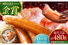 【全6回定期便】TESIOの自家製ハム＆ソーセージ 『手始めTESIOセット』 豚肉 ハム ソーセージ 小分け 真空パック 沖縄市 / TESIO [BCAD008]