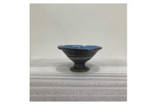 たか高台碗 (薄コバルトブルー) 陶器 食器 うつわ 小鉢 器 ギフト 沖縄市 / 唐仙窯 [BCBK001]