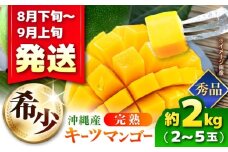 【2025年発送 8月下旬～9月上旬発送予定】キーツマンゴー 秀品 約2kg (2～5玉 / 白箱入り) マンゴー 沖縄 果物 フルーツ ギフト 沖縄市 / ちゃんぷる～市場 [BCAA006]
