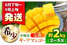 【2025年発送 8月下旬～9月上旬発送予定】キーツマンゴー 約2kg (2～5玉 / 優品・白箱入り) マンゴー 沖縄 果物 フルーツ ギフト 沖縄市 / ちゃんぷる～市場 [BCAA005]