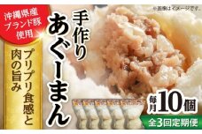 【全3回定期便】あぐーまん 10個入り (2個入り×5P) 肉まん 豚まん 点心 お取り寄せ 冷凍 沖縄市 / 豚々茶舗 [BCBL011]