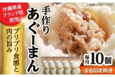 【全6回定期便】あぐーまん 10個入り (2個入り×5P) 肉まん 豚まん 点心 お取り寄せ 冷凍 沖縄市 / 豚々茶舗 [BCBL021]