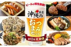 【全12回定期便】ビールと相性抜群！沖縄のおつまみセット【沖縄市】TESIO だるまそば 豚々茶舗 DELICATESSEN NUCHIBUTA みやんち STUDIO&COFFEE お肉屋本店 [BCZZ023]