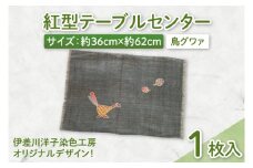 紅型テーブルセンター(鳥グワァ)｜テーブルセンター 手染め インテリア 雑貨 染物 オリジナル 沖縄県 豊見城市(CZ005)
