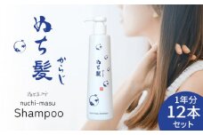 塩とハイビスカスのシャンプー「ぬち髪」×12本（1年分）　ハイビスカス　ノンシリコン　ノンシリコンシャンプー　シャンプー　ぬちまーす　ヒアルロン酸　植物性ヒアルロン酸　うるおい　潤い　ハリ　コシ　塩　パラベンフリー　月桃　艶　ティーツリー