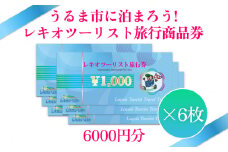 【うるま市に泊まろう！】レキオツーリスト旅行商品券　6.000円分