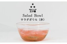 【琉球ガラス工房　三ツ星】色が選べる！サラダボウル　1個　おしゃれ　手作り　ガラス　サラダ　スナック　沖縄　伝統工芸　吹きガラス　うるま市　シンプル　スタイリッシュ　海　渦潮　