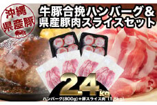 大容量！沖縄県産豚スライス肉1.6キロとジューシーハンバーグ800グラムセット　県産　島豚　豚肉　大容量　豚肉　スライス肉　肉　ハンバーグ　ジューシー　沖縄　うるま市