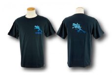 【海人工房】グラデ海人TシャツSサイズ×ブラック×ブルー