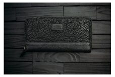 沖縄南城セレクション受賞【cafooca /カフーカ】サメ革使用の長財布/BLACK