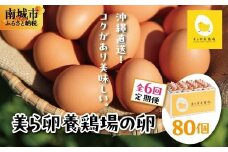 卵の黄身が掴めるほどの新鮮さ 美ら卵養鶏場の卵 80個【6ヶ月定期便】