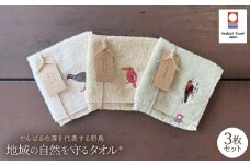 地域の自然を守るタオル やんばるの森を代表する野鳥 3枚セット【1606934】