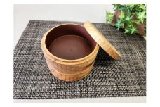クスノキの木で作ったお弁当箱まる1つ（2段）