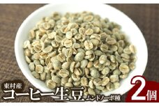 東村産コーヒー生豆（ムンドノーボ種　100g）×2個【東村　島ぞうり】 国産コーヒー 希少 コーヒー 珈琲 生豆 沖縄産コーヒー 焙煎 香り 自宅焙煎 こだわり ムンドノーボ 新世界 高価 未焙煎 ギフト 自宅カフェ カフェイン 煎りたて 挽きたて 東村