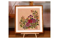 芭蕉紙紅型染「沖縄の花」シリーズ〈野ぼたん〉37ｃｍ額