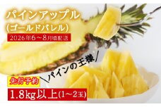 【2026年6～8月頃配送】今帰仁産パインアップル（ゴールドバレル）1.8㎏以上　1～2玉　先行予約　※冷蔵不可地域はお申込いただけません。