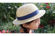 アダン葉帽子（子ども用）リボン・ゴム付