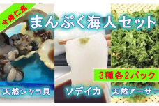 まんぷく海人セット（シャコ貝・ソデイカ・アーサー）各2パック