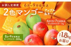 【お試し定期便】今帰仁2色マンゴー（赤・緑）【先行予約】【2026年　赤：6月中旬～7月頃　緑：8月～9月頃発送】生産者直送