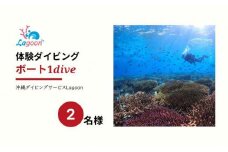 チケット ボート体験 ダイビング 2名 沖縄サンゴの村【恩納村ラグーン】