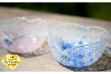 現代の名工「池宮城　善郎」作：気泡の海ハート小鉢＜青・ピンク＞