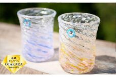 現代の名工「池宮城　善郎」作：気泡の海モールグラス2個