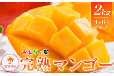 マンゴー 2025年発送【限定】完熟マンゴー 2kg（4～6玉）ご家庭用 おんなの駅（恩納村産）｜フルーツ 果物 くだもの 食品 人気 おすすめ 送料無料 沖縄県 恩納村