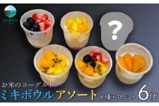 お米のヨーグルト6個「ミキボウル」 アソート（6種×1セット）｜菓子 スイーツ フルーツ デザート スーパーフード ミキ 米麹 乳酸菌 発酵食品 伝統製法 沖縄 食品 人気 おすすめ 送料無料