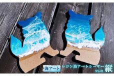 レジン波アートシーサー縦【海アート】SS-01｜レジン アート 雑貨 日用品 人気 おすすめ 送料無料 ふるさと 恩納村 沖縄県
