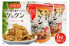 スナック 伊江島 小麦チップス ケックン スパイシー 6袋 セット [伊江島物産センター 沖縄県 伊江村 ie47bde210046] スナック菓子 お菓子 チップス おやつ おつまみ いえじま家族 ケックン ケックンチップス