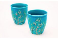 【datta.沖縄南の島陶芸工房】珊瑚タンブラー 青色（ペアセット）