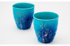 【datta.沖縄南の島陶芸工房】珊瑚タンブラー（ 瑠璃紺・ペアセット）