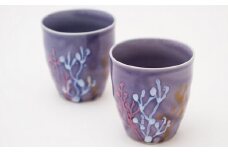 【datta.沖縄南の島陶芸工房】珊瑚タンブラー 紅掛空色（ペアセット）