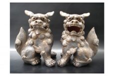 【datta.沖縄南の島陶芸工房】シーサー＜燻し金色・大サイズ＞