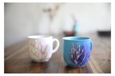 【datta.沖縄南の島陶芸工房】珊瑚カップ 瑠璃紺x純白（ペアセット）