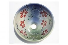 【datta.沖縄南の島陶芸工房】紅型の手洗いボウル（花柄）