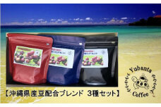 【焙煎工房ゆうばんた珈琲】沖縄県産豆配合ブレンド（豆）3種セット