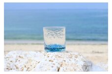 【RYUKYU GLASS WORKS 海風】オキナワオーシャン　ロック（ラージ） 〇 沖縄 読谷村 夏 琉球ガラス ガラス工房 東シナ海 体験工房 彩り ブルー コバルトブルー 地場産品 手作り 伝統工芸品 サイズ違い有 プレゼントに 涼しさ演出　 お祝いに 涼しさ演出 人気商品