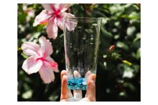 【RYUKYU GLASS WORKS 海風】オキナワオーシャン　ハイボールグラス 〇 沖縄 読谷村 スリム 琉球ガラス 青い海 蒼 碧 藍 ブルー コバルトブルー 人気 キレイ プレゼントに ギフトに サワー 手作り 地場産品 オススメ 伝統工芸品