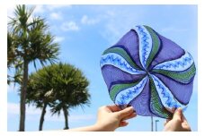 【1点もの】ケーンワークレースガラス大皿（Autumn） ☆ 限定 うつわ 琉球ガラス 沖縄 okinawa canelaceglass Venetian Cane L インテリア 秋