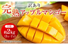 ＜2025年発送＞<ご家庭用・訳あり>完熟アップルマンゴー約2kg(白箱)3玉～7玉【1390903】