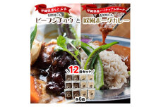 ビーフシチュウと欧風カレー12食セット(各6食ずつ)【1389407】