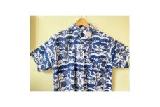 ＜セミオーダー＞琉球の森・手捺染シャツ(ネイビー)【1393544】