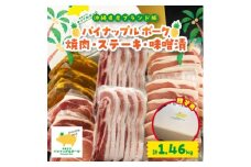 ＜贈答用＞パイナップルポーク 焼肉・ステーキ・味噌漬セット(総重量1.46kg)【1454343】