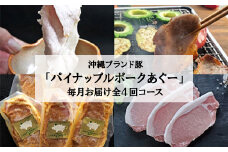 ＜毎月定期便＞4ヵ月定期便!パイナップル ポーク あぐー 満腹セット全4回【4009592】