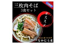 三枚肉そば(太麺・3食セット)沖縄そば【1471018】